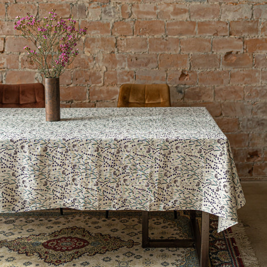 Linen tablecloth rectangular Lavender