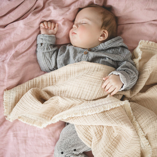 Organic cotton gauzy blanket for Baby, BOHO