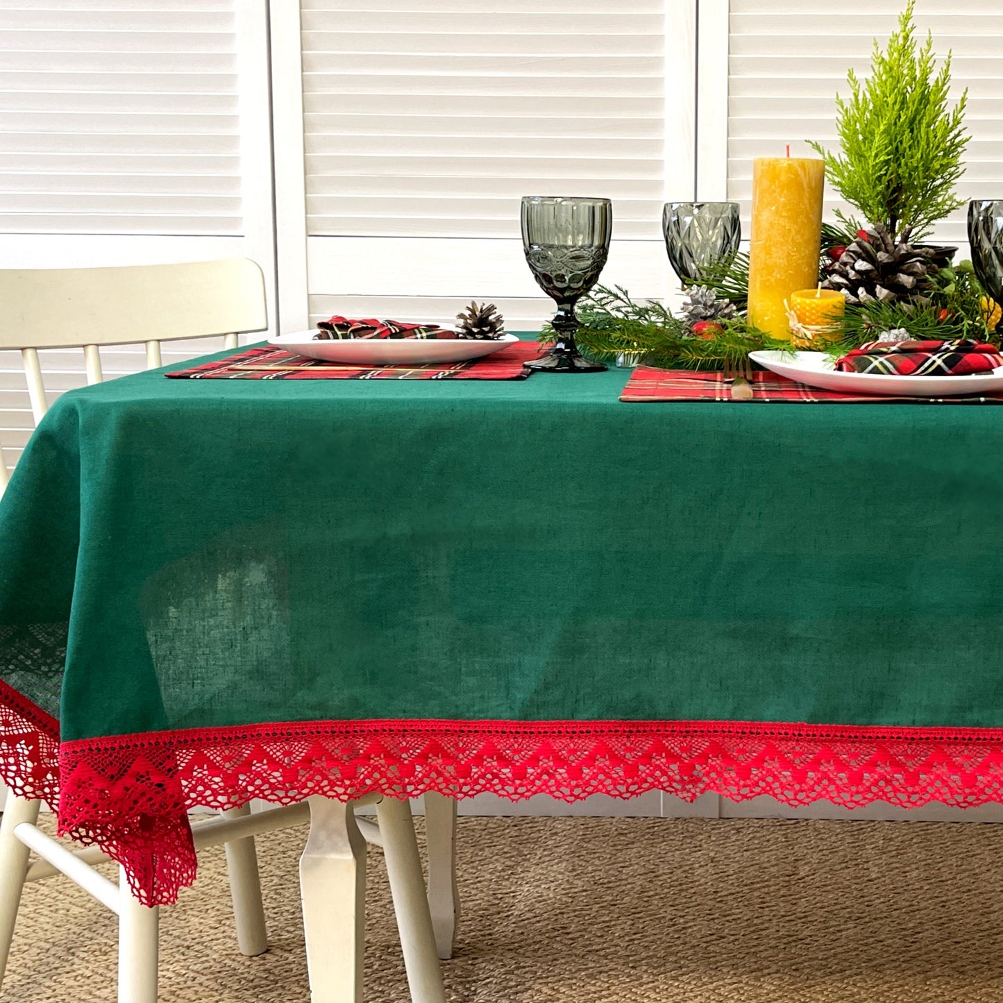 Green Red Christmas tablecloths