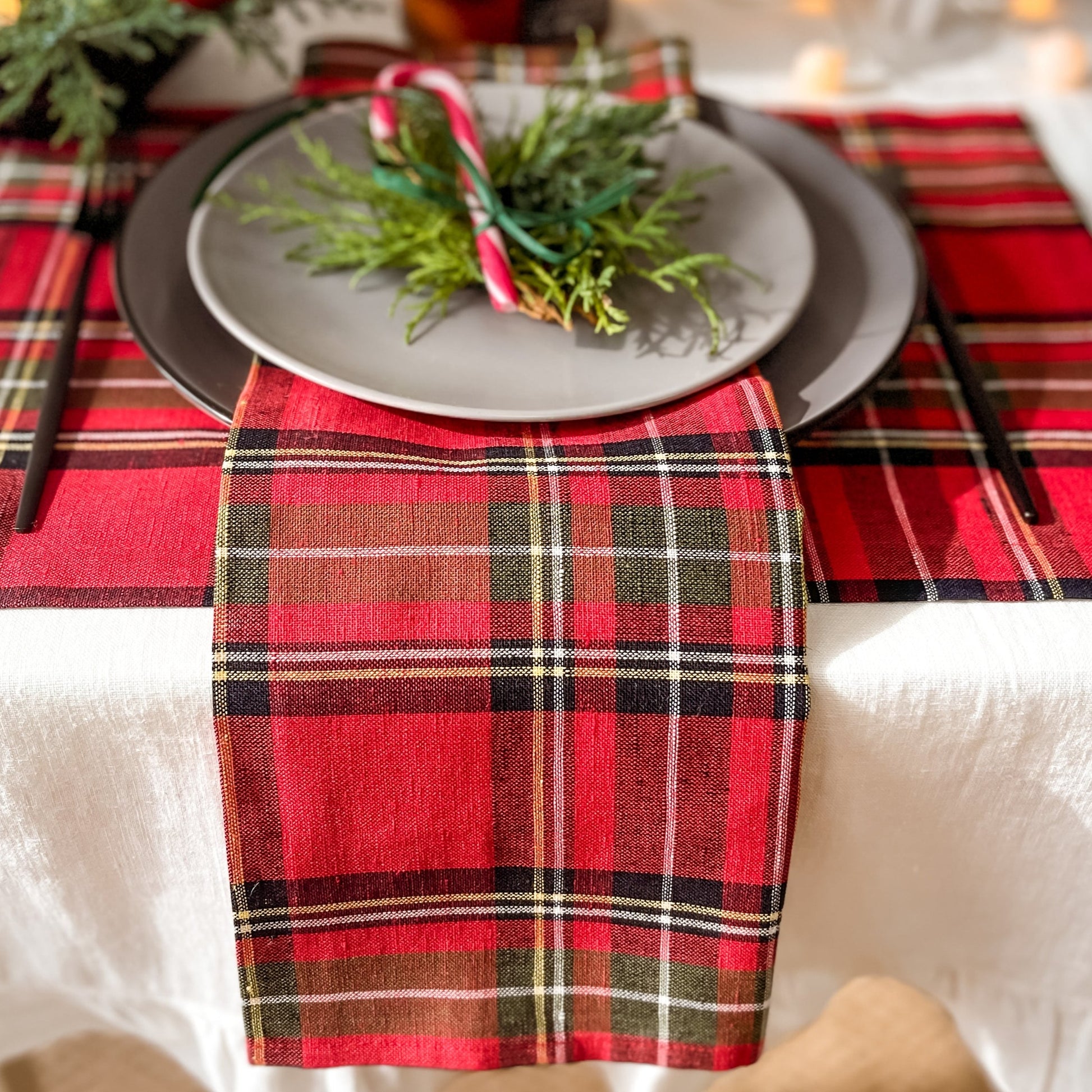 Tartan napkins, Christmas napkins