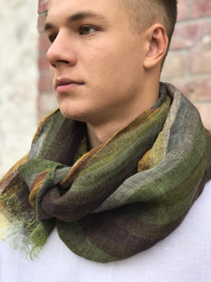 Lightweight linen scarf  EARTHY TONES