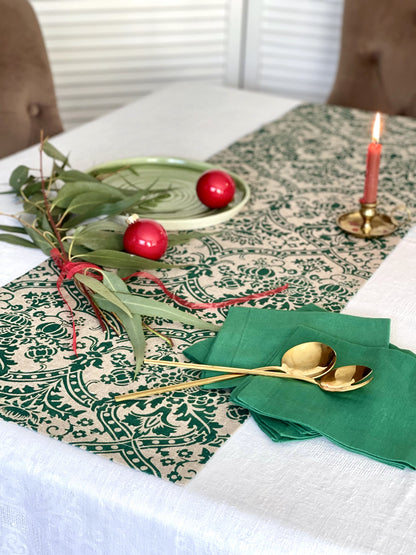 Green Linen Napkins, Set of 2