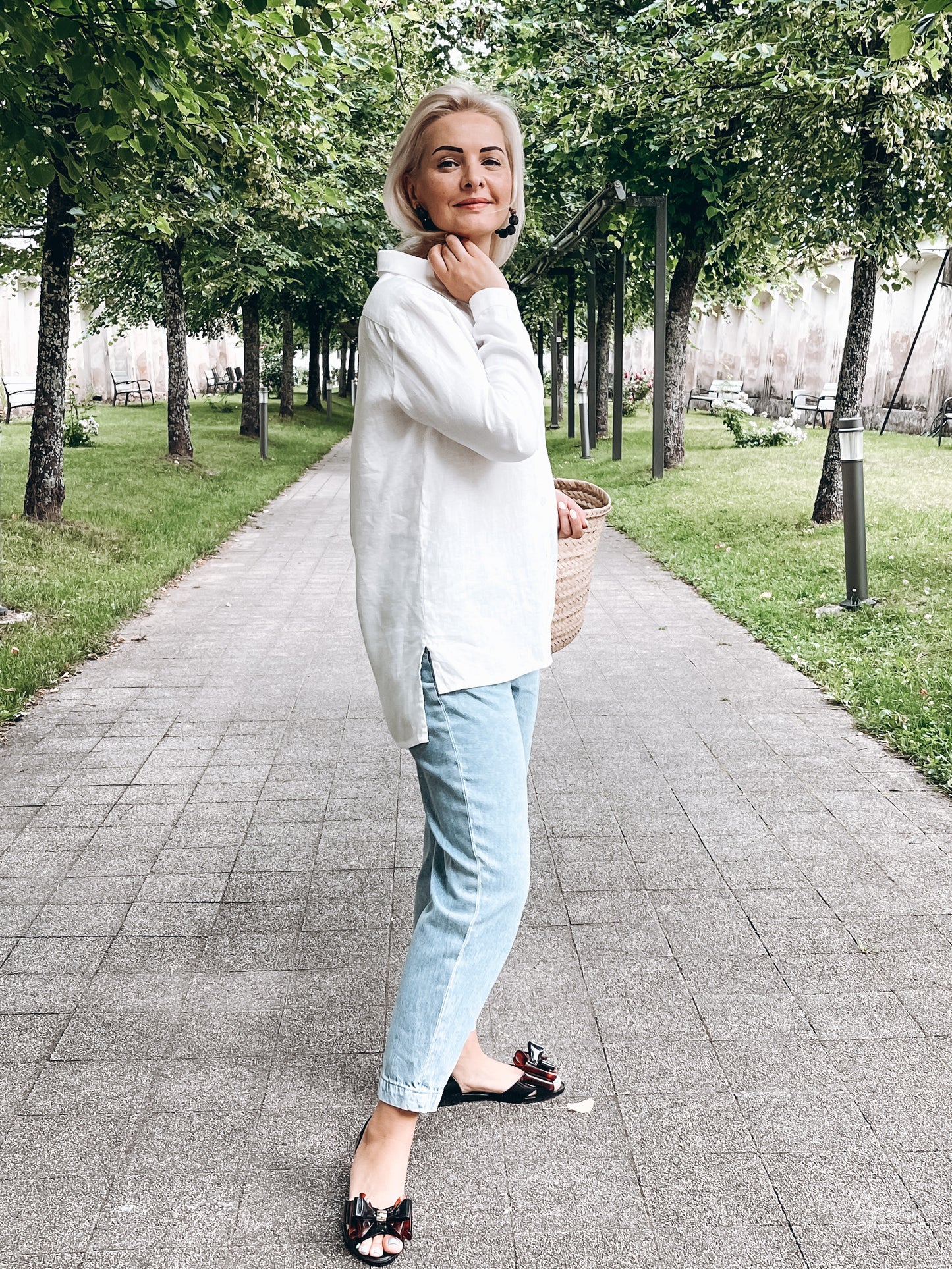 Women linen tunic shirt, Natural flax