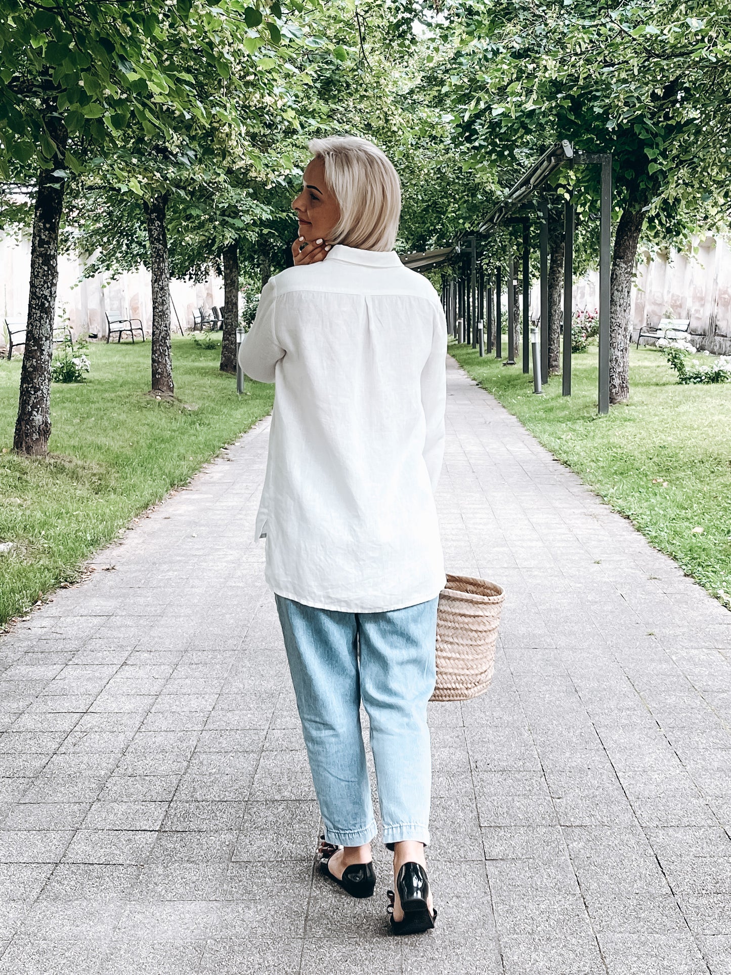 Women linen tunic shirt, Natural flax