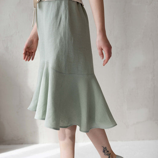 Linen skirt retro