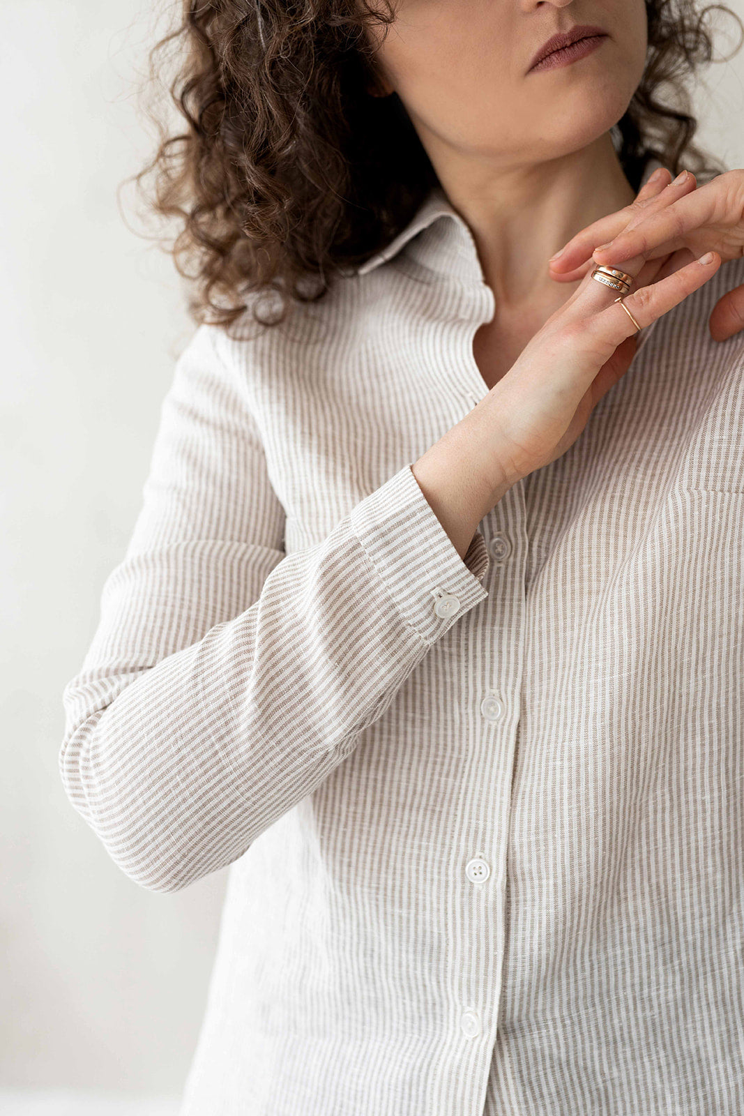 Women linen tunic shirt, Natural flax