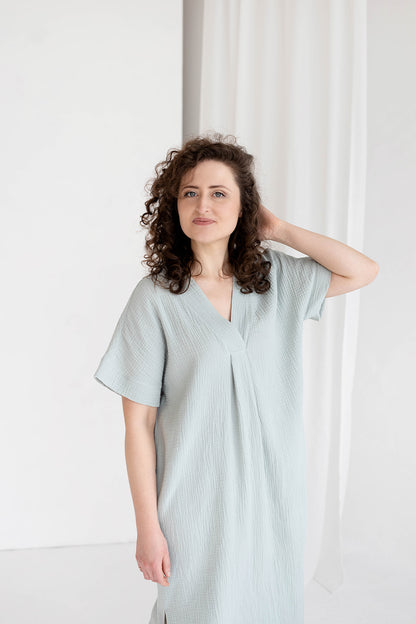 Organic cotton Kimono dress, Mint