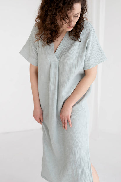 Organic cotton Kimono dress, Mint