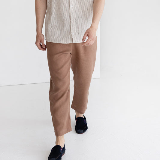 Casual tapered linen pants for Men