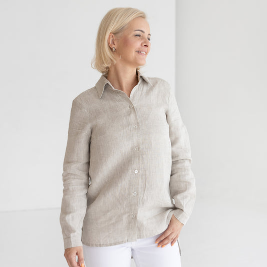 Women linen shirt, women button up shirt, women tunic 