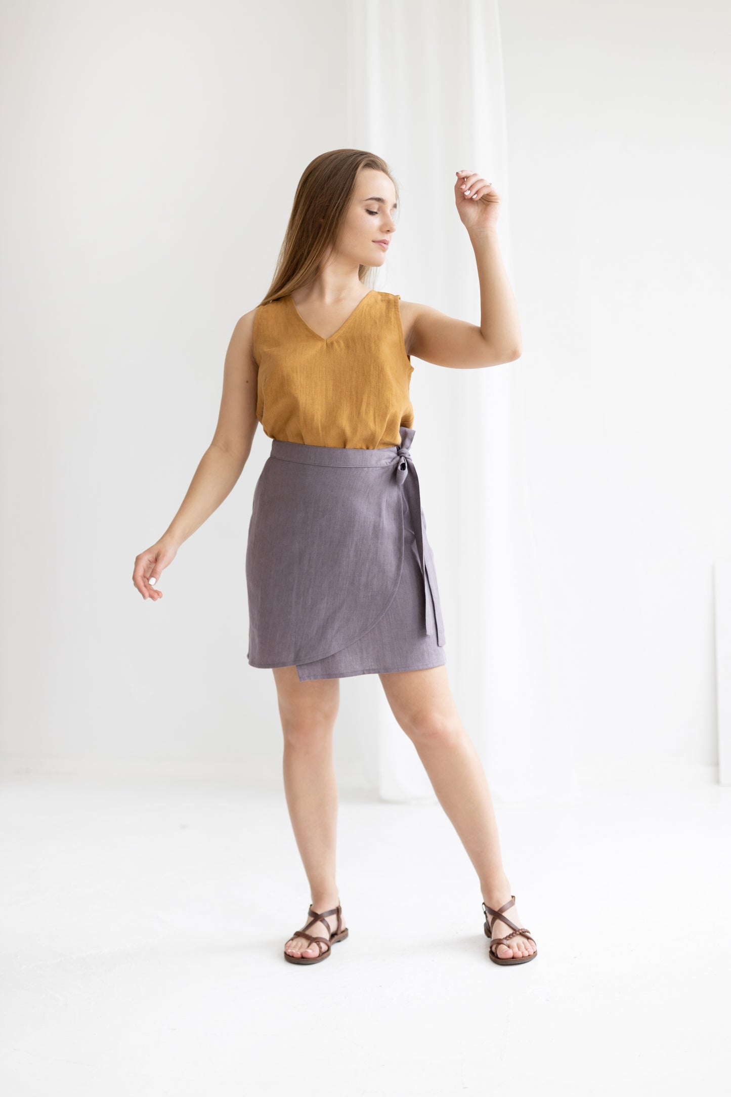 Linen Skirt Wrap Mini