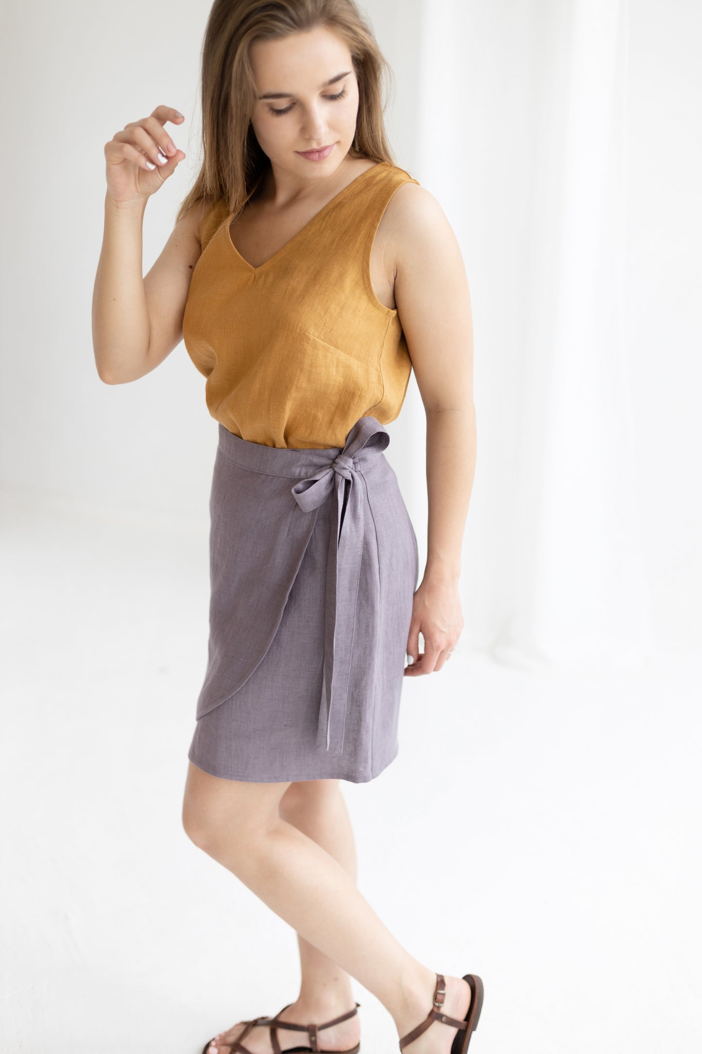 Linen Skirt Wrap Mini