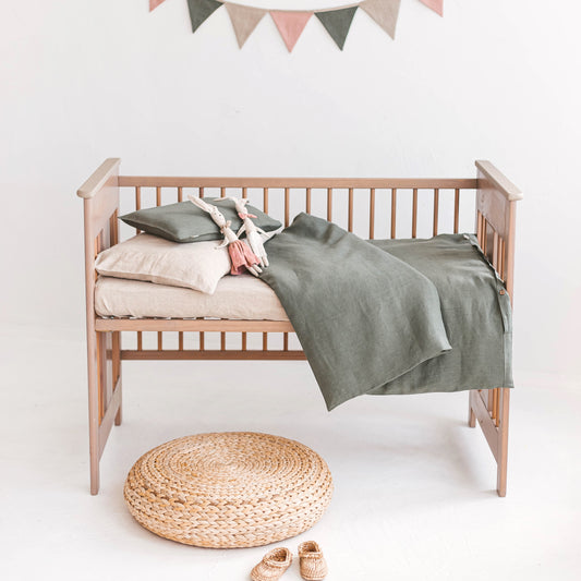 Linen crib cot bedding
