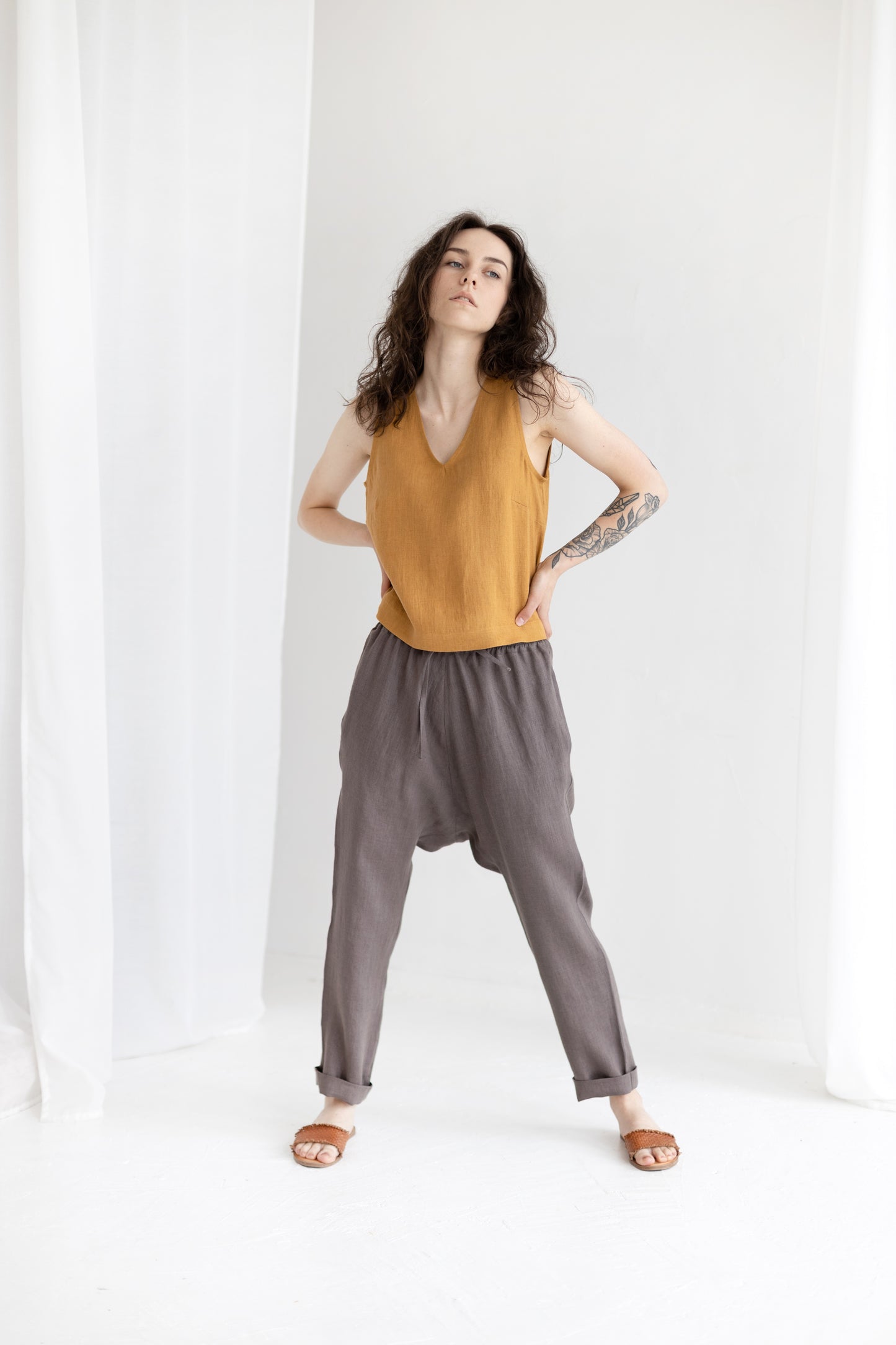 Women's Linen Harem Pants