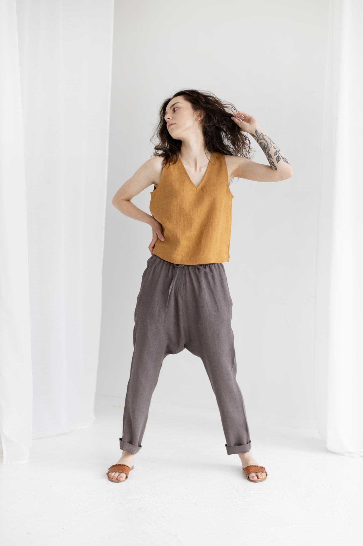 Women's Linen Harem Pants