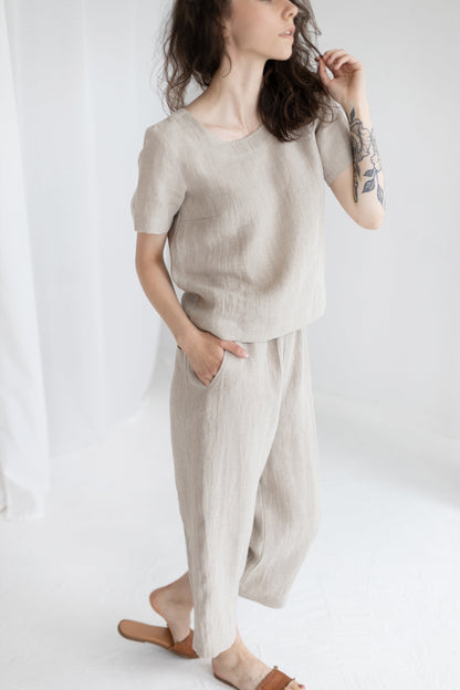 Women's Basic Linen Top