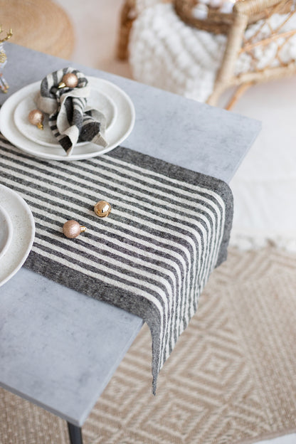 black stripes table runner