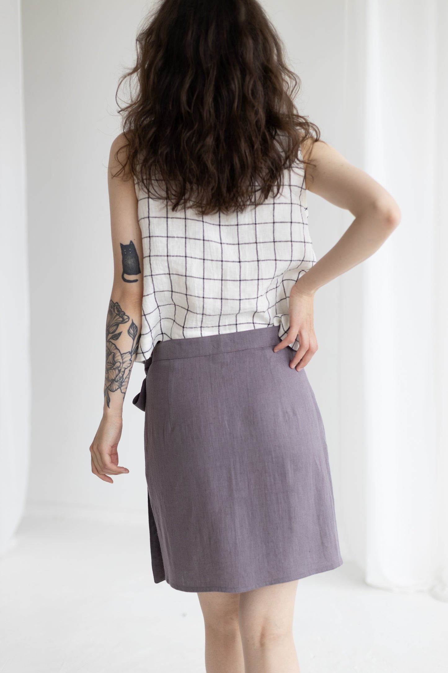 Linen Skirt Wrap Mini