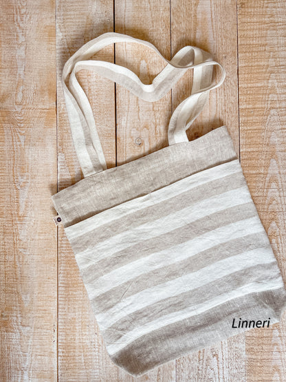 Linen tote bag STRIPES