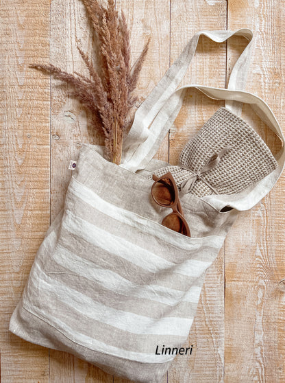 Linen tote bag STRIPES