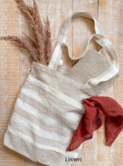 Linen tote bag STRIPES