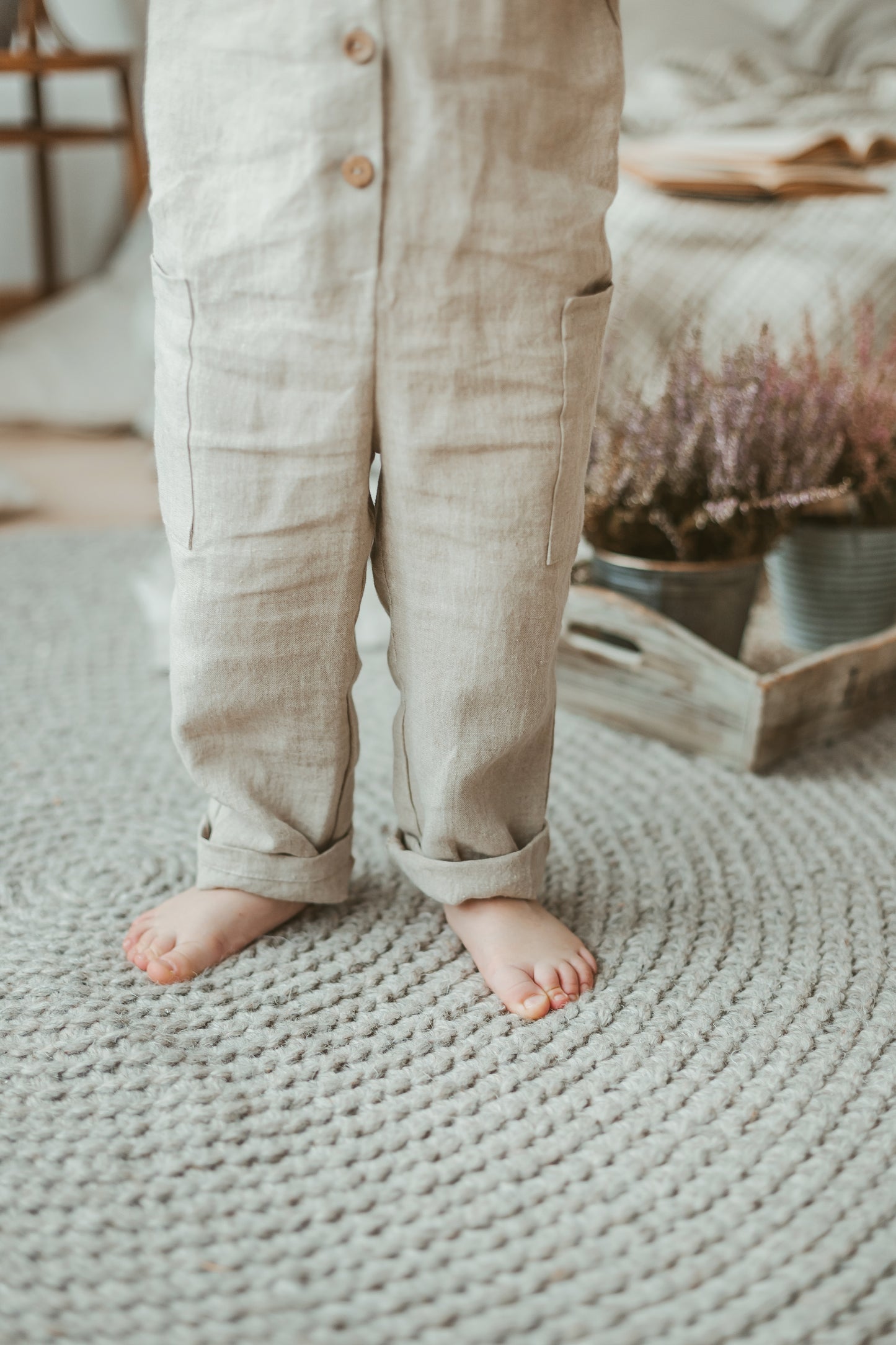 Boys linen romper, 2-7 YEARS