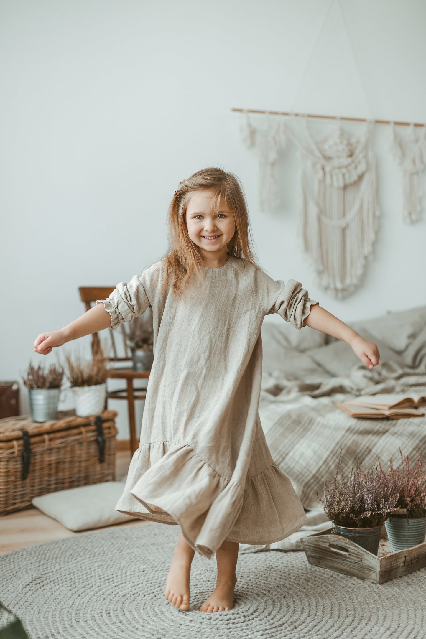 Girls dress BOHO, Natural