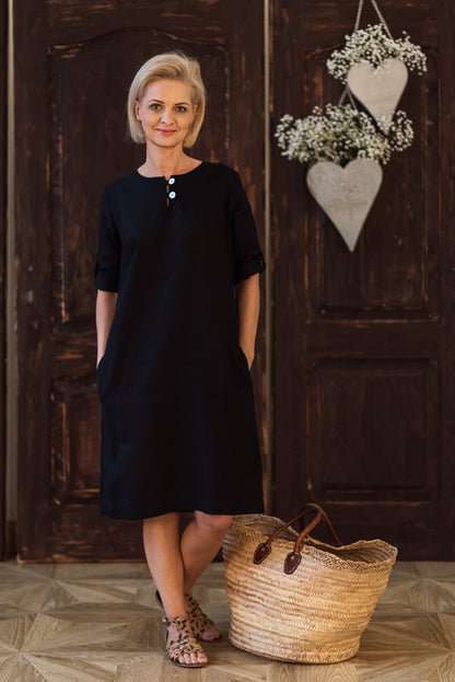 Women Linen Tunic Dress