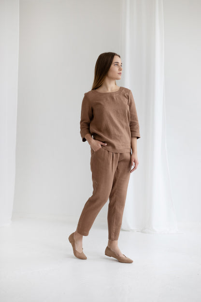 Women's linen top & pants set