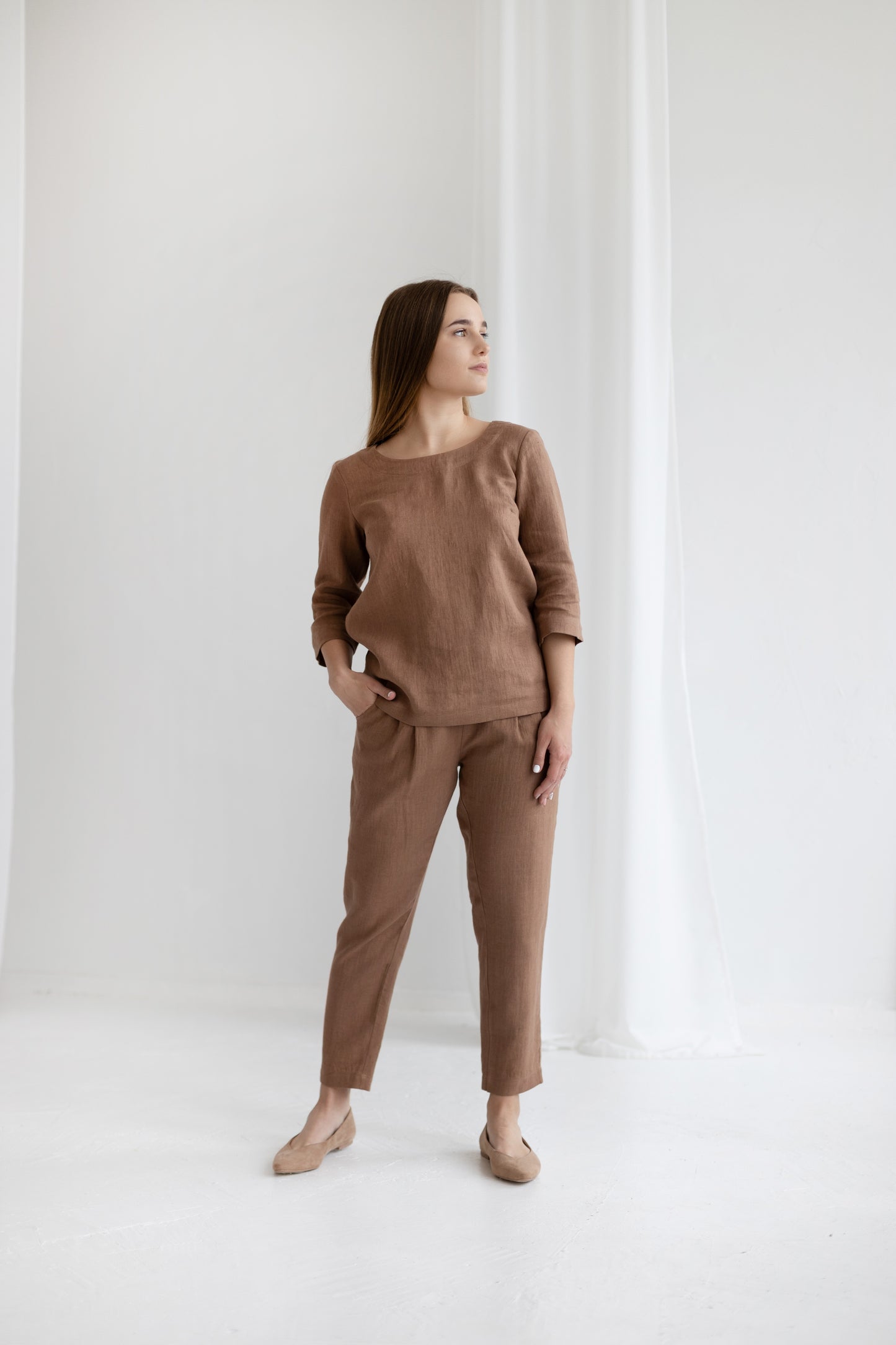 Women's linen top & pants set