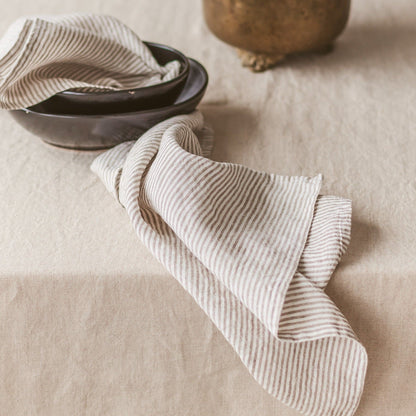 Striped Linen Napkins Set of 2