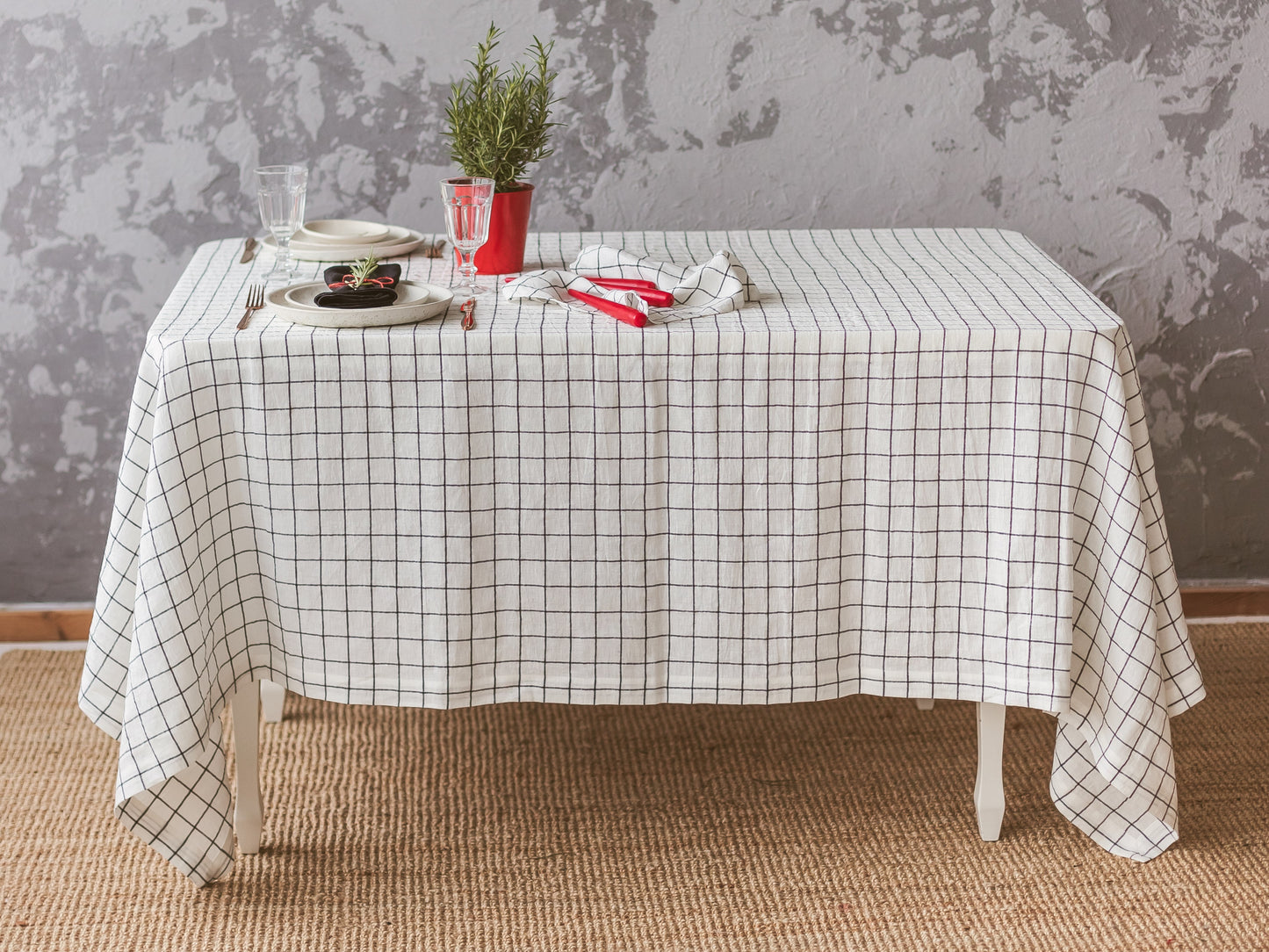 Linen tablecloth WIDE & REGULAR - Large windows