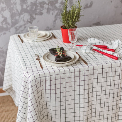 Plaid tablecloth, large checks tablecloth