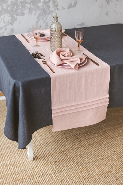 Soft Linen Table Runner - Pleated