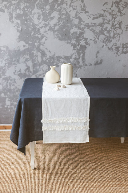 Soft Linen Table Runner - Shabby Chick