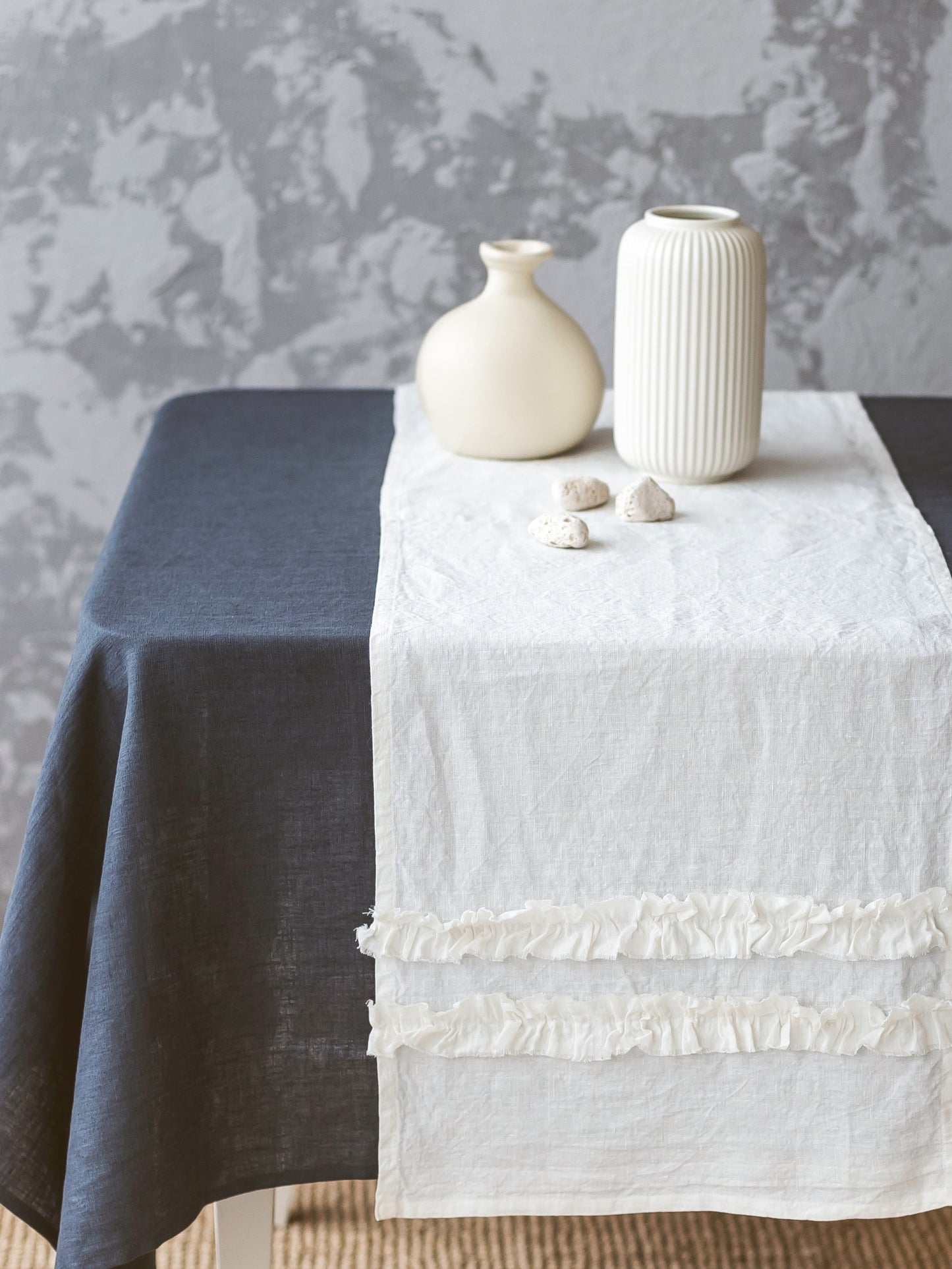 Soft Linen Table Runner - Shabby Chick