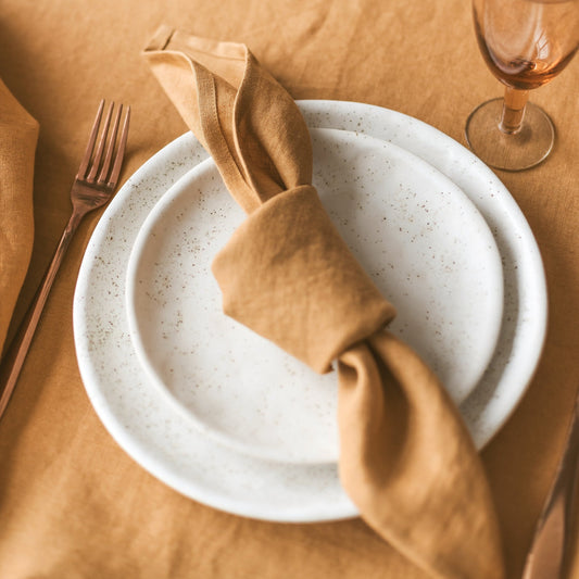 Mustard Linen Napkins Set of 2