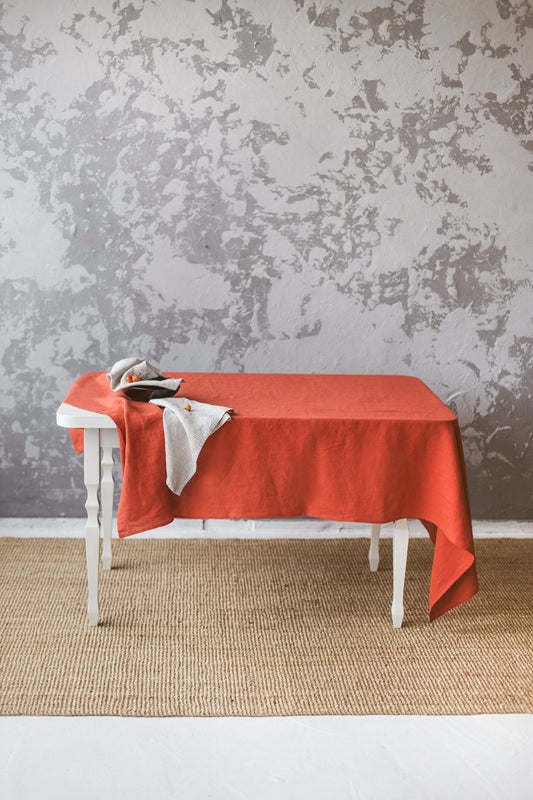 Linen tablecloth - Burnt Orange