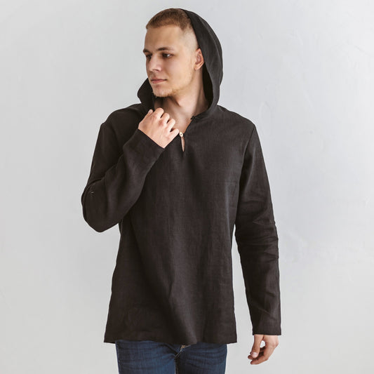 Linen Hood Shirt for Men