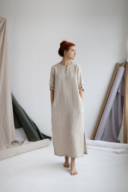 Women's maxi linen dress