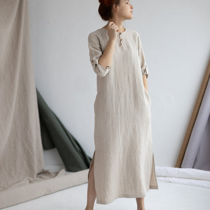 Women's maxi linen dress