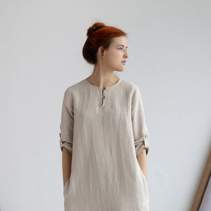 Women's maxi linen dress