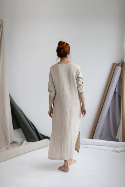 Women's maxi linen dress