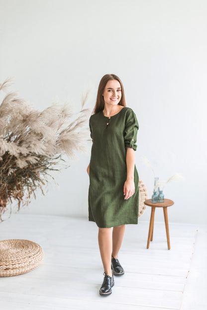 Women Linen Tunic Dress