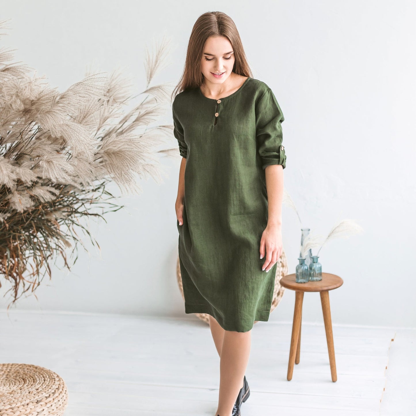 Women Linen Tunic Dress