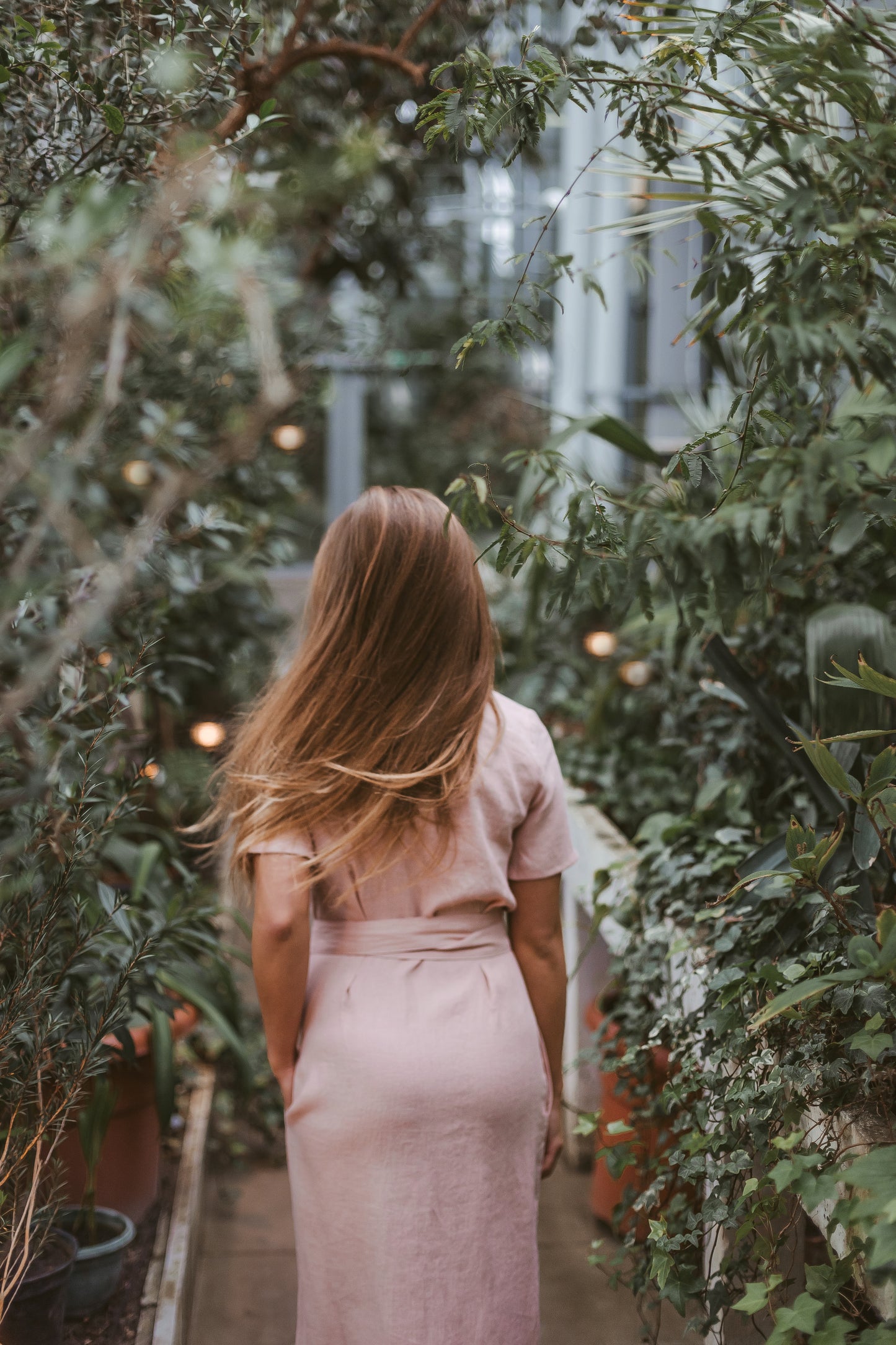 Linen wrap dress Dusty Pink