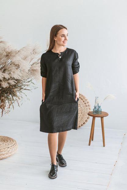 Women Linen Tunic Dress