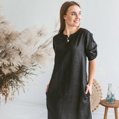 Women Linen Tunic Dress