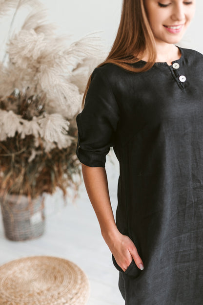 Women Linen Tunic Dress